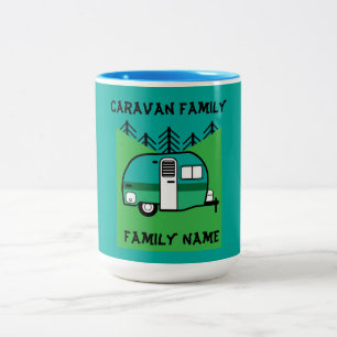 Happy Campers Caravanning Funny Caravans Two-Tone Tweekleurige Koffiemok