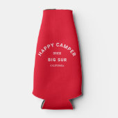 Happy Campers Crest Camping Crew Retro Rood Flesjeskoeler (Voorkant)