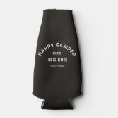 Happy Campers Crest Camping Crew  Zwart Flesjeskoeler (Voorkant)