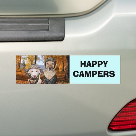 HAPPY CAMPERS Dog/Lab Bumpersticker (Op auto)