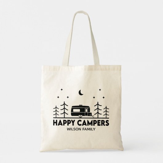 Happy Campers familienaam Adventure Camp Life Tote Bag (Achterkant)