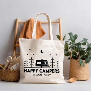 Happy Campers familienaam Adventure Camp Life Tote Bag