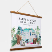 Happy Campers Familienaam Hangend Wandkleed (Gebogen)
