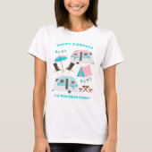 Happy Campers Familienaam Retro Caravan Camping T- T-shirt (Voorkant)