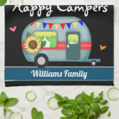 Happy Campers Familienaam Theedoek (Gevouwen)