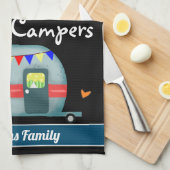 Happy Campers Familienaam Theedoek (Quarter Fold)