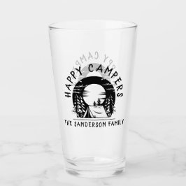 Happy Campers Family Name Camping Trip Black Glas