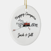 Happy Campers gepersonaliseerd |  RV-kampeerauto Keramisch Ornament (Rechts)