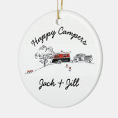 Happy Campers gepersonaliseerd |  RV-kampeerauto Keramisch Ornament (Links)