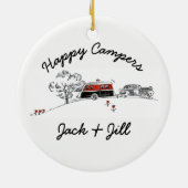 Happy Campers gepersonaliseerd |  RV-kampeerauto Keramisch Ornament (Achterkant)
