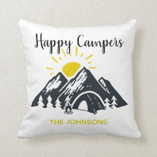 Happy Campers gepersonaliseerde aangepaste camping Kussen