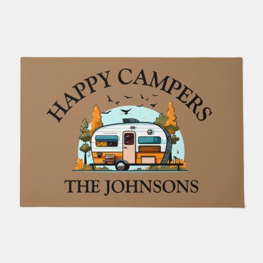 Happy Campers Gepersonaliseerde Deurmat (Voorkant)