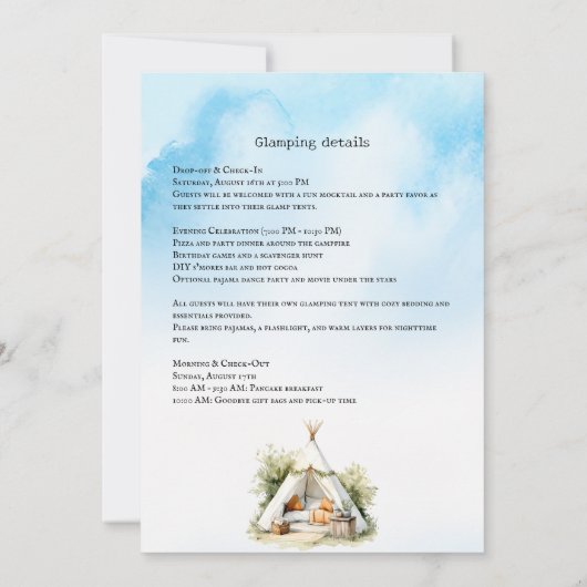 Happy Campers glamp tipi tent logeerpartij Kaart (Achterkant)