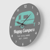 Happy Campers Grey Blauwgroen Camping Grote Klok (Hoek)