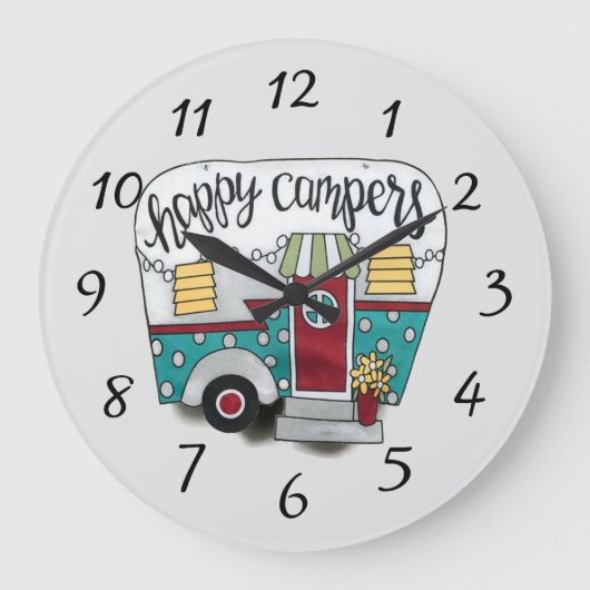 Happy campers grote klok (Voorkant)