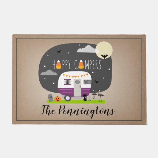 Happy Campers Halloween Camper RV Deurmat (Voorkant)