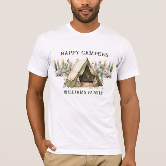 Happy Campers Kids Verjaardagsfeestje T-shirt (Voorkant)