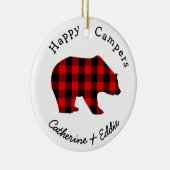 Happy Campers Names Rustic Buffalo Pset Beer Keramisch Ornament (Rechts)