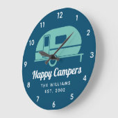 Happy Campers Navy Blauwgroen Camping Grote Klok (Hoek)