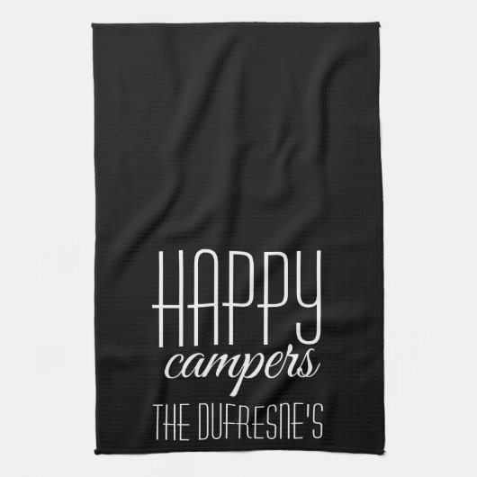 'Happy Campers' op maat Theedoek (Verticaal)