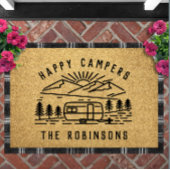 Happy Campers Personalized Custom Family Name Deurmat