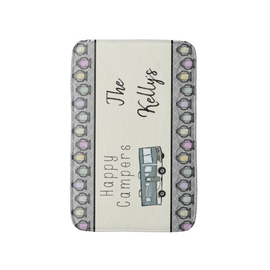 Happy Campers Personalized RV Badmat (Voorkant Verticaal)