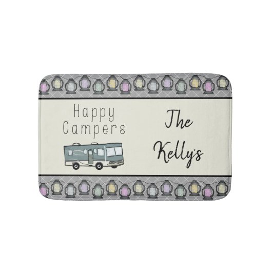 Happy Campers Personalized RV Badmat (Voorkant)