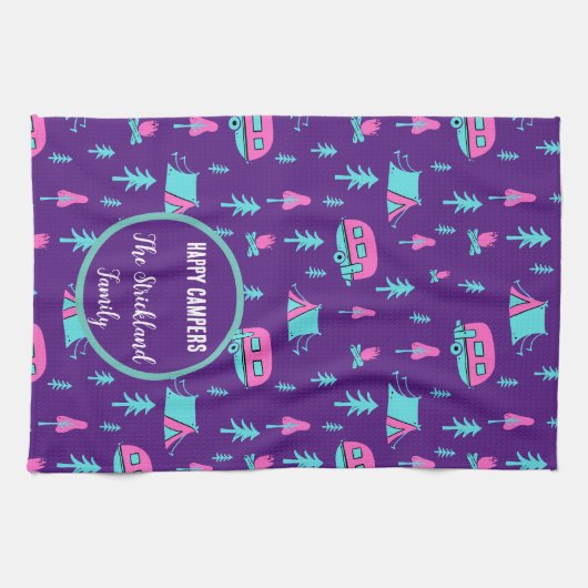 Happy Campers Personalized RV en Camping Theedoek (Horizontaal)