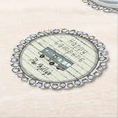 Happy Campers Personalized RV Kartonnen Onderzetters (Gekanteld)