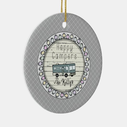 Happy Campers Personalized RV Keramisch Ornament (Rechts)