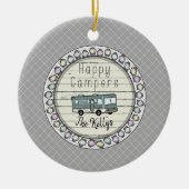 Happy Campers Personalized RV Keramisch Ornament (Voorkant)