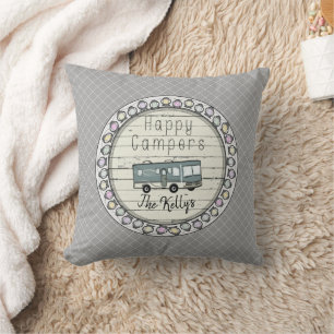 Happy Campers Personalized RV Kussen