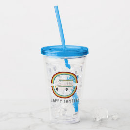 Happy Campers Rainbow RV Sunset Motorhome RV Acryl Drinkbeker