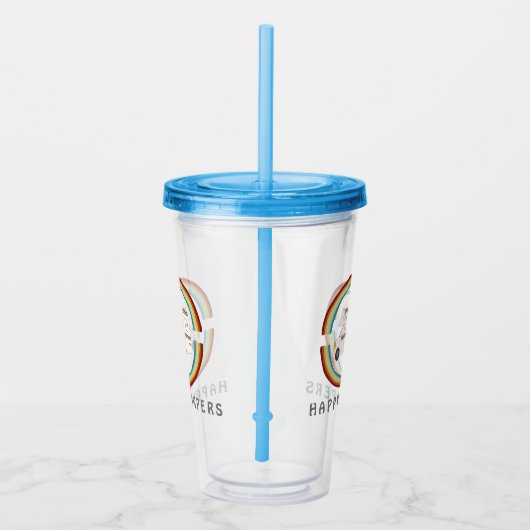 Happy Campers Rainbow RV Sunset Motorhome RV Acryl Drinkbeker (Rechts)