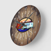 Happy Campers Retirement RV Camping Rustisch Wood Ronde Klok (Hoek)