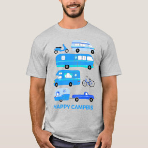 HAPPY CAMPERS  Retro Trailer RV Vanlife T-shirt