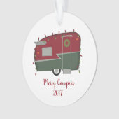 Happy Campers Retro Vintage-kerstversiering Ornament (voorkant)