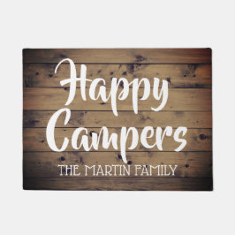 Happy Campers Rustic Barn Wood op maat Deurmat