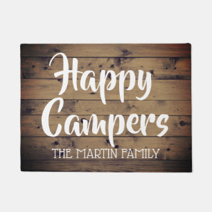 Happy Campers Rustic Barn Wood op maat Deurmat