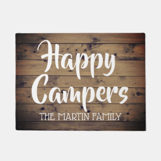 Happy Campers Rustic Barn Wood op maat Deurmat