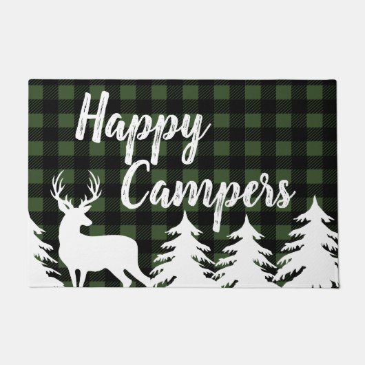 Happy Campers Rustic Buffalo Check Pset & Deer Deurmat (Voorkant)
