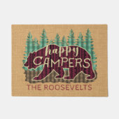 Happy campers rustic burlap beer camping custom deurmat (Voorkant)