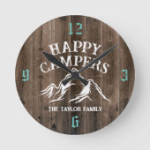 Happy Campers Rustic Mountain Camping Familienaam Ronde Klok (Voorkant)