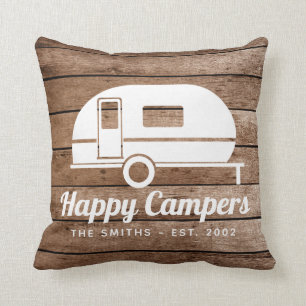Happy Campers Rustic Wood Camping Sierkussen