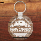 Happy Campers Rustic Wood Camping Sleutelhanger (Voorkant)