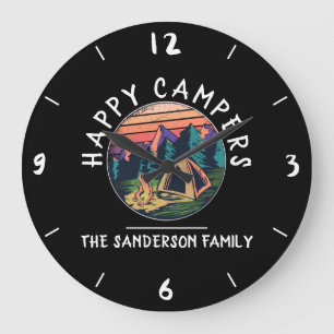 Happy Campers Tent Custom Family Name Camping Grote Klok