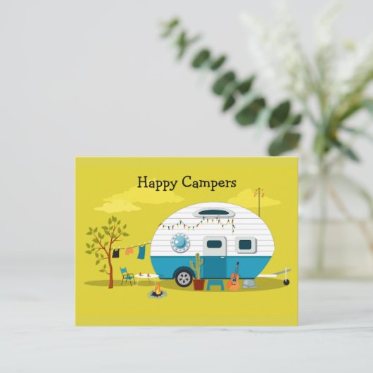 Happy Campers Trailer Briefkaart (Staand voorkant)