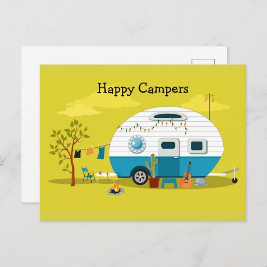 Happy Campers Trailer Briefkaart (Voorkant / Achterkant)