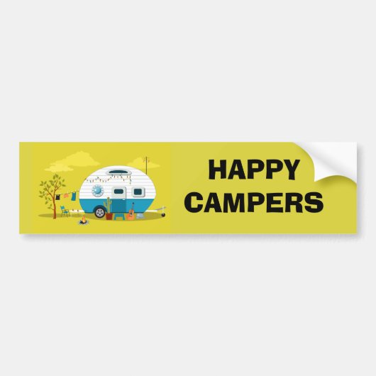 Happy Campers Trailer Bumpersticker (Voorkant)
