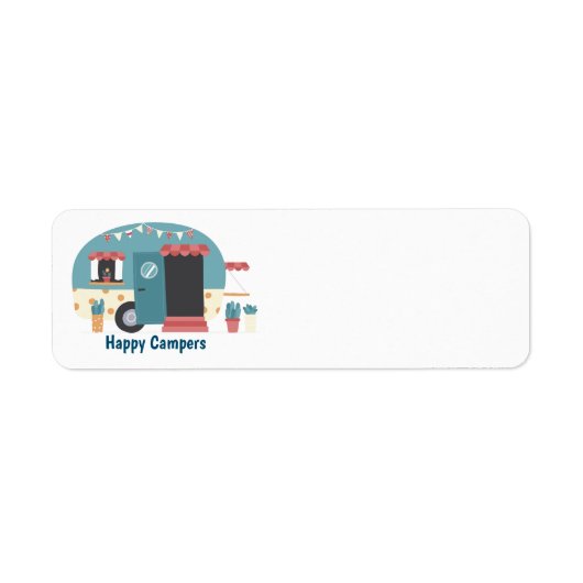 Happy Campers Trailer Etiket (Voorkant)
